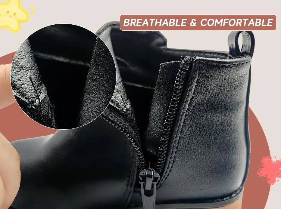 Ankle Booties for Girls with Zipper