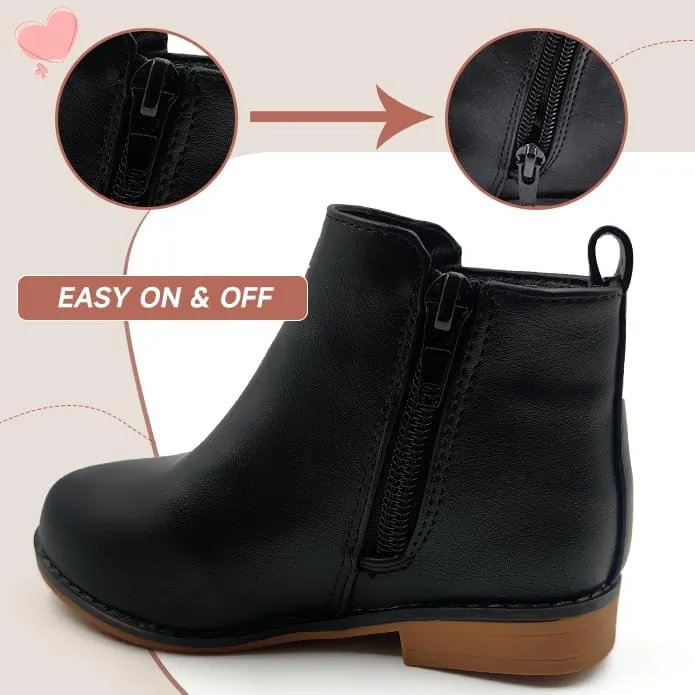 Ankle Booties for Girls with Zipper
