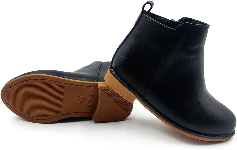 Ankle Booties for Girls with Zipper