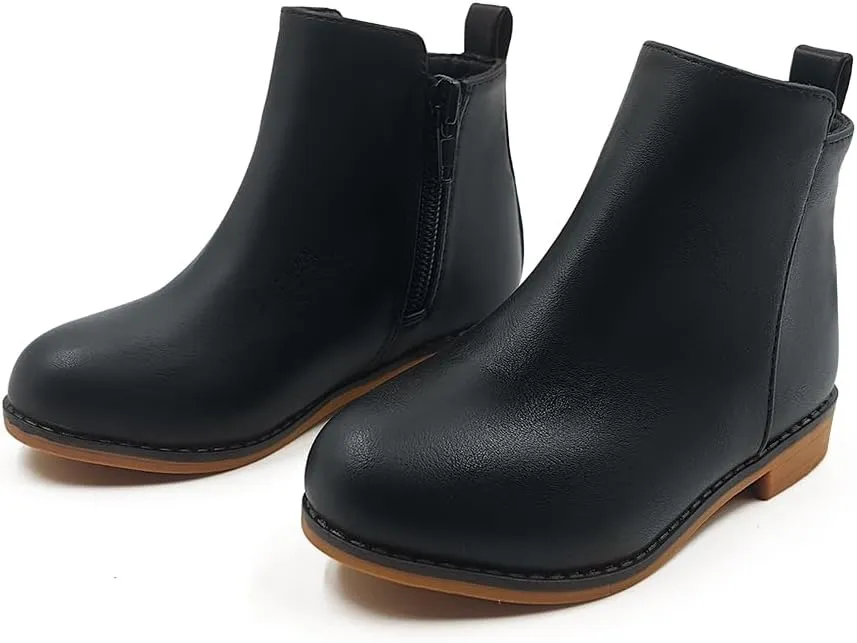 Ankle Booties for Girls with Zipper