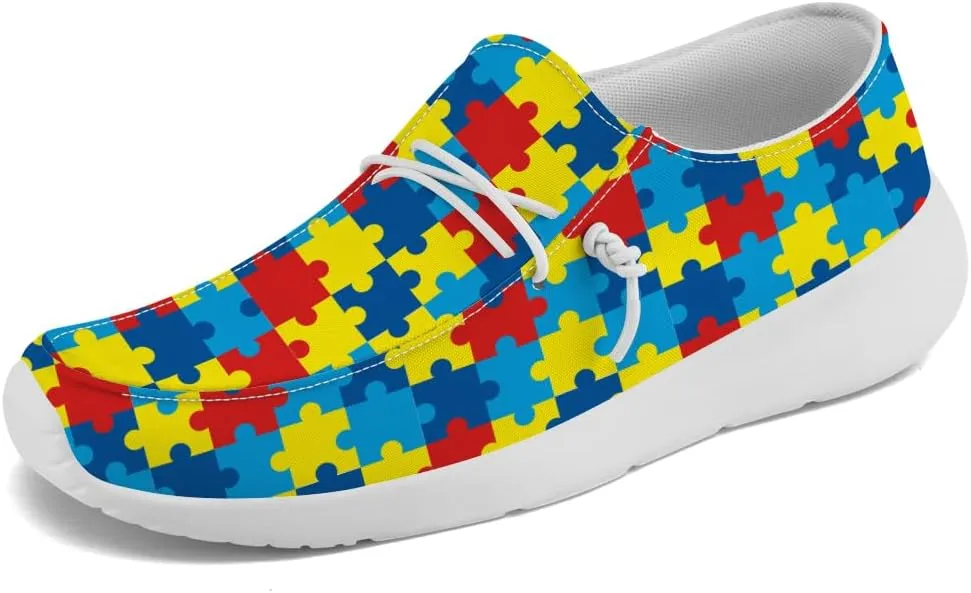Autism Awareness Shoes for Women Men Loafers Slip-on Shoes Autism Gifts for Women Men