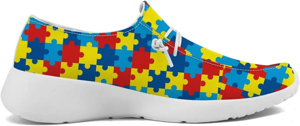 Autism Awareness Shoes for Women Men Loafers Slip-on Shoes Autism Gifts for Women Men