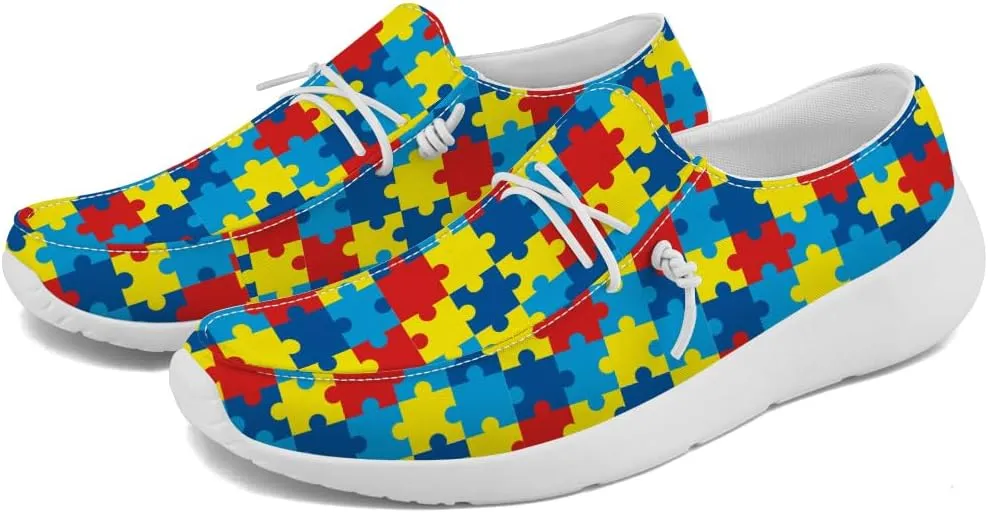 Autism Awareness Shoes for Women Men Loafers Slip-on Shoes Autism Gifts for Women Men