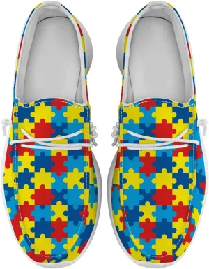 Autism Awareness Shoes for Women Men Loafers Slip-on Shoes Autism Gifts for Women Men