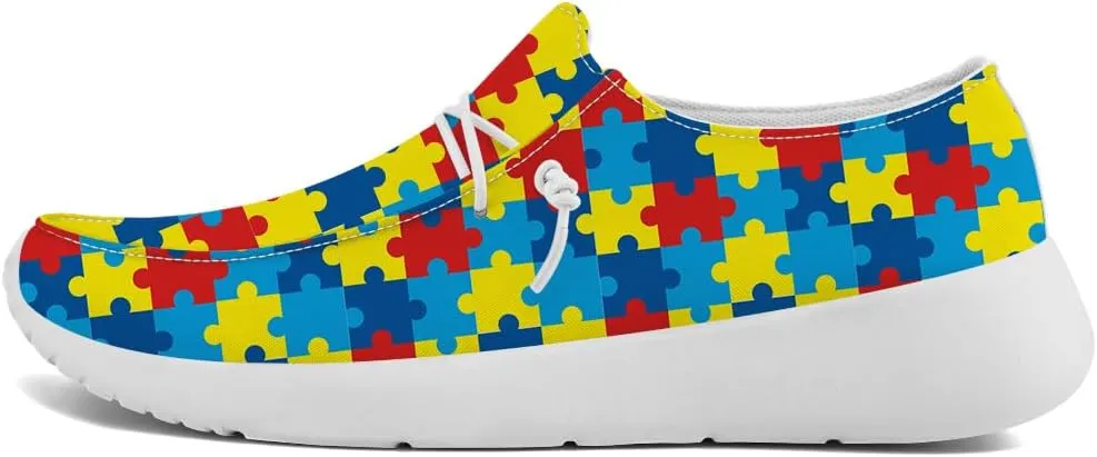 Autism Awareness Shoes for Women Men Loafers Slip-on Shoes Autism Gifts for Women Men