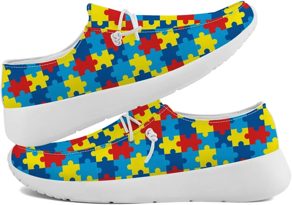 Autism Awareness Shoes for Women Men Loafers Slip-on Shoes Autism Gifts for Women Men