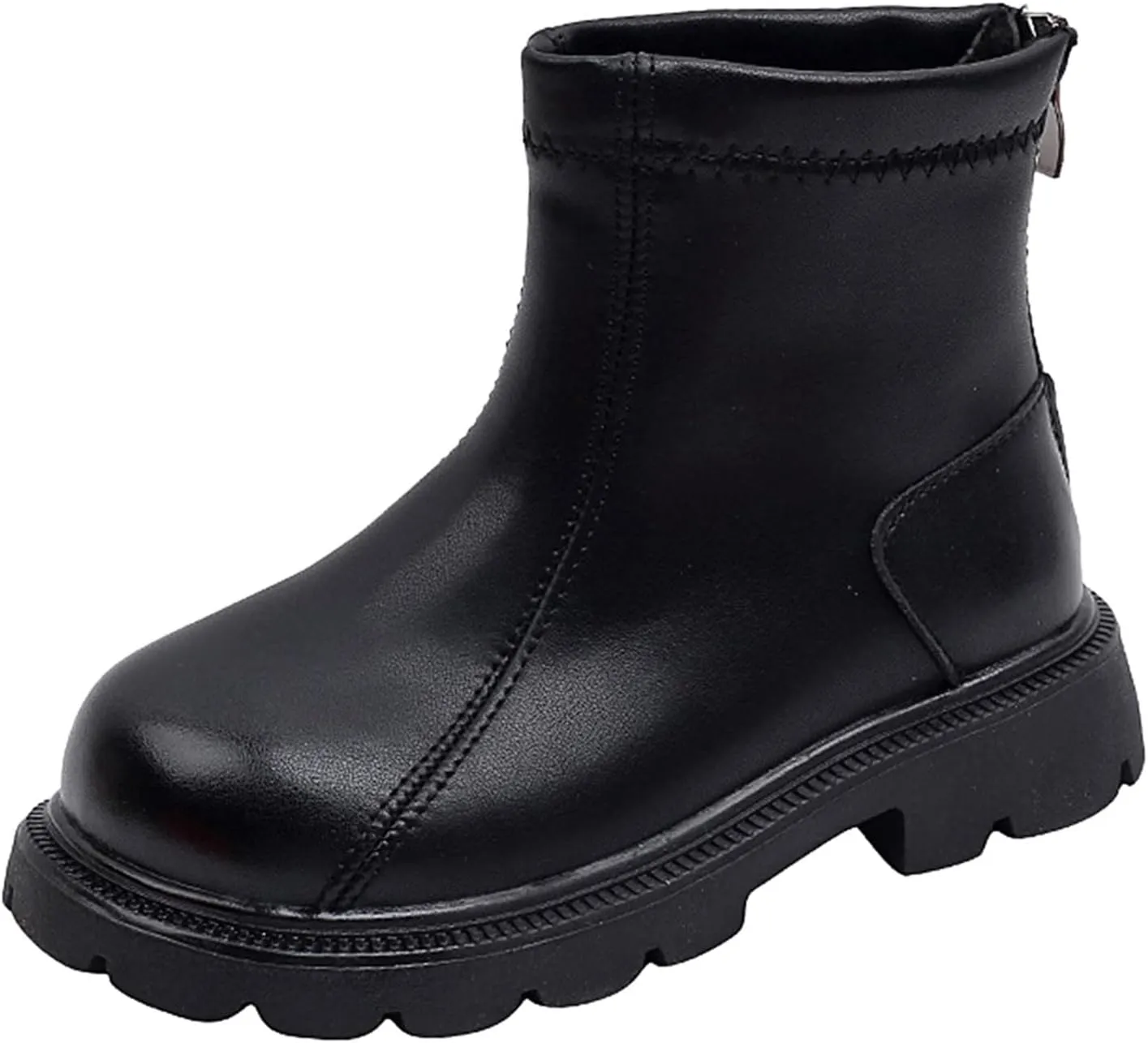Baby Autumn Boots Fashion Spring And Autumn Children's Boots Boys' And Girls' Ankle Boots Thick Soles Back Lace Design