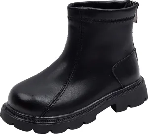 Baby Autumn Boots Fashion Spring And Autumn Children's Boots Boys' And Girls' Ankle Boots Thick Soles Back Lace Design