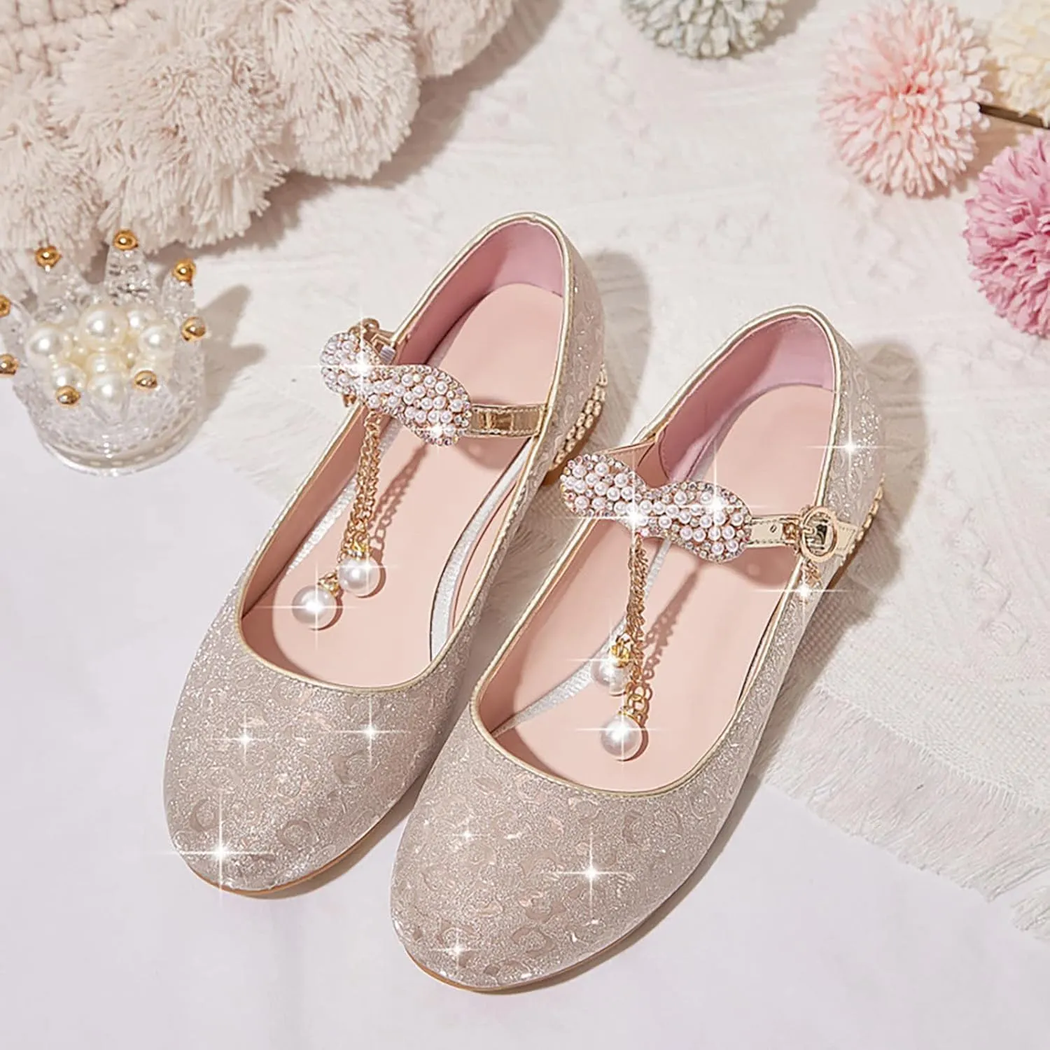 Baby Girl Wedding Dress Shoes Christmas Shoes Shoes Walking Shoes Sparkly Sandals Princess Ballet Mary Jane Sandals