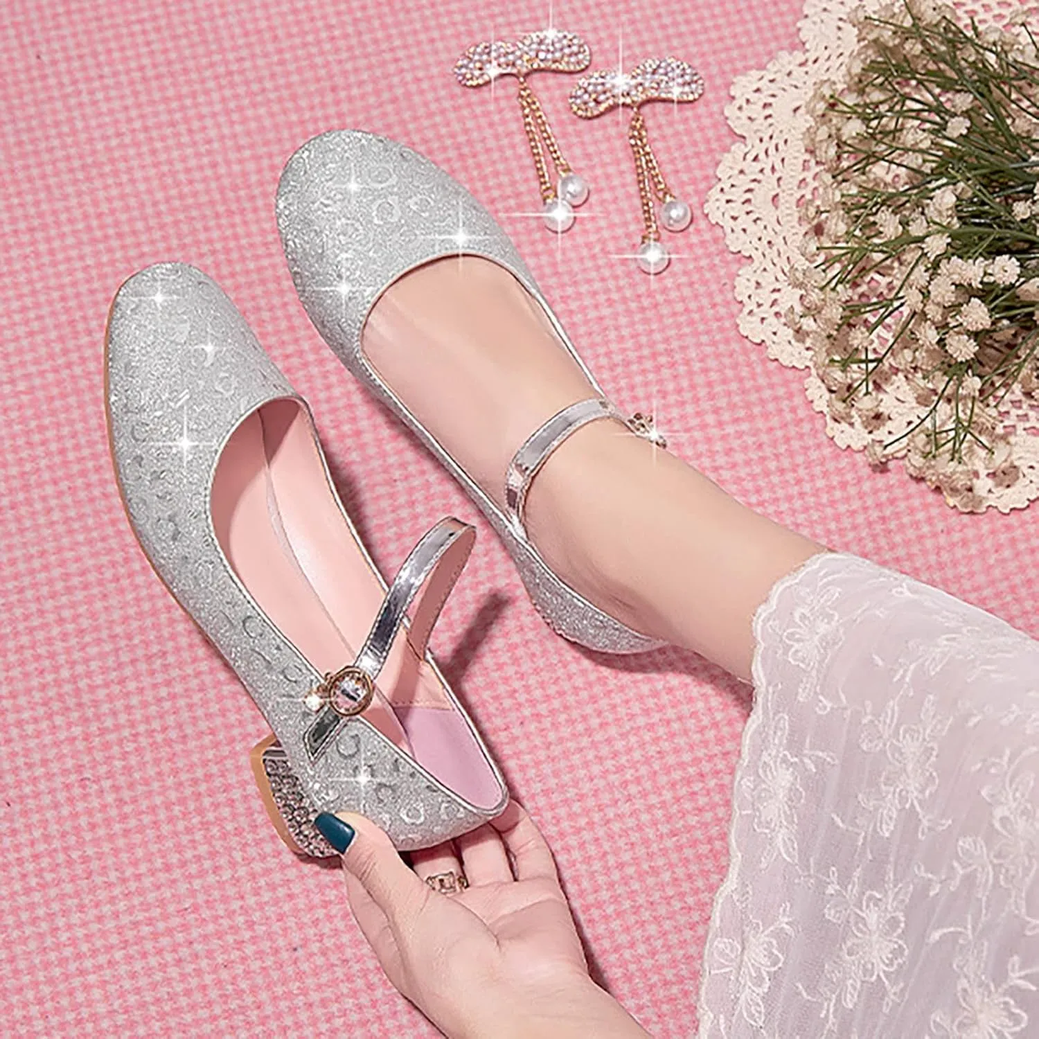 Baby Girl Wedding Dress Shoes Christmas Shoes Shoes Walking Shoes Sparkly Sandals Princess Ballet Mary Jane Sandals