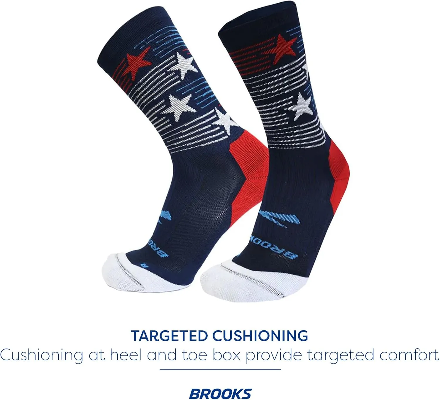 Brooks Ghost Lite Crew Socks I Performance Running, Comfort Fit with Arch Support for Men & Women