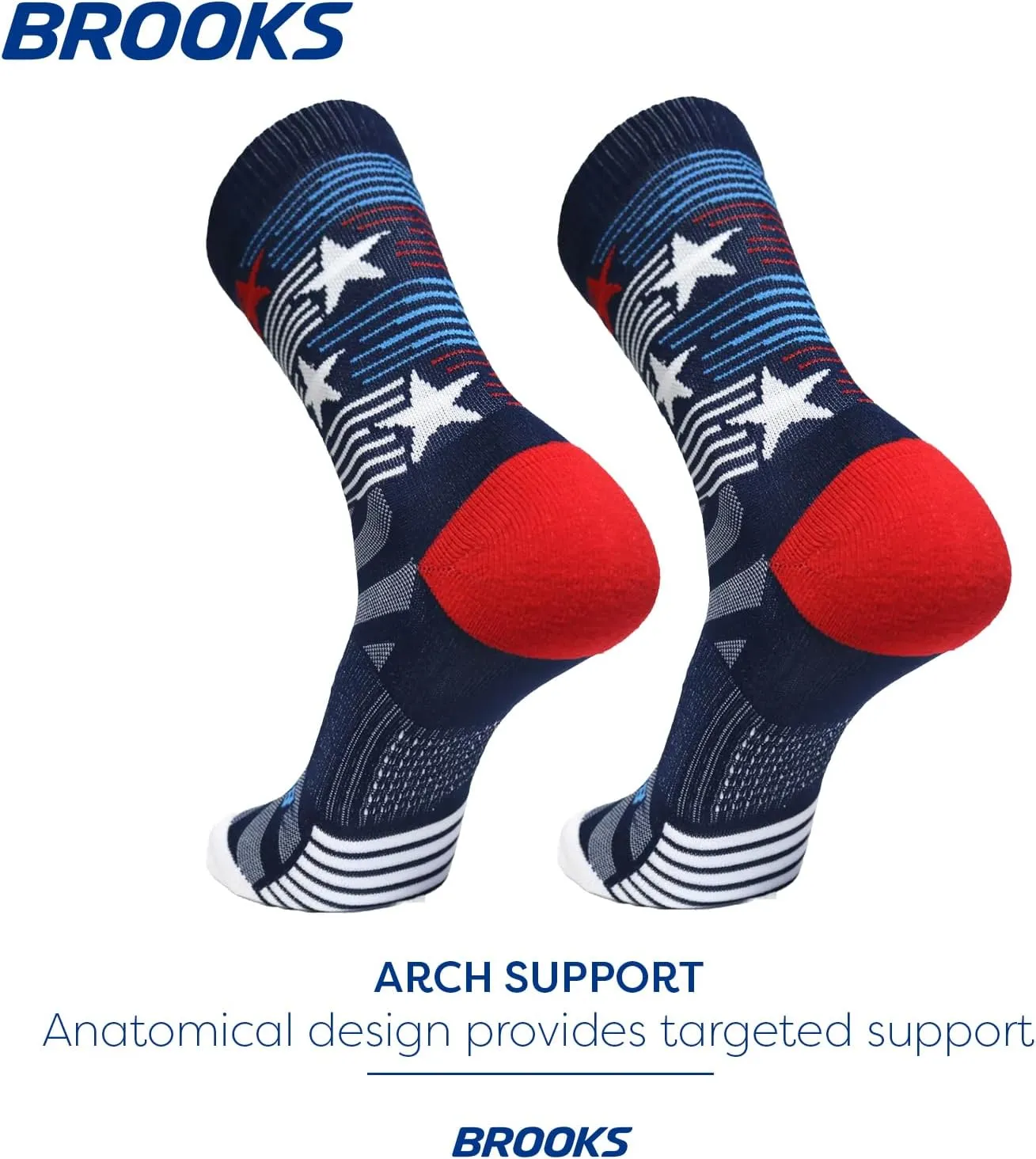 Brooks Ghost Lite Crew Socks I Performance Running, Comfort Fit with Arch Support for Men & Women