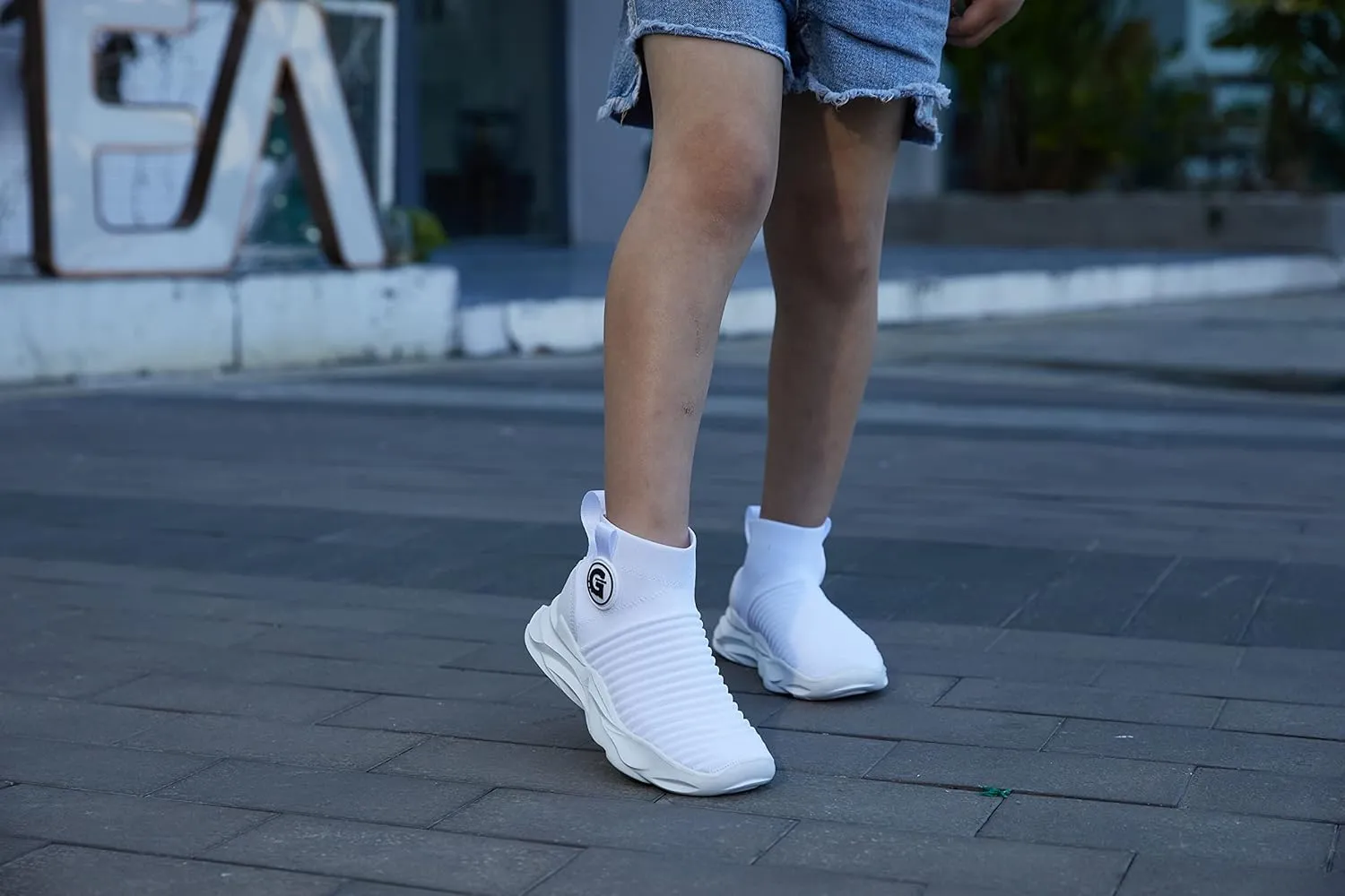 Casbeam Boys and Girls Breathable Lightweight Fashion Casual Sports Walking Shoes Running Sneakers High Top (Toddler/Little Kid Bib Kid)