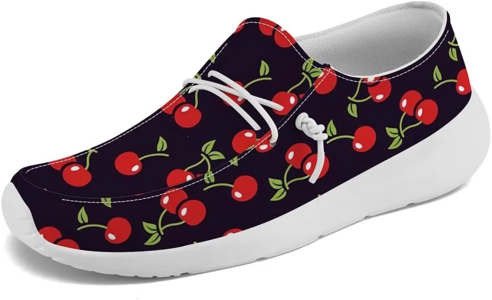 Cherries Shoes Women Loafers Casual Canvas Slip-on Shoes Gifts for Women Mom