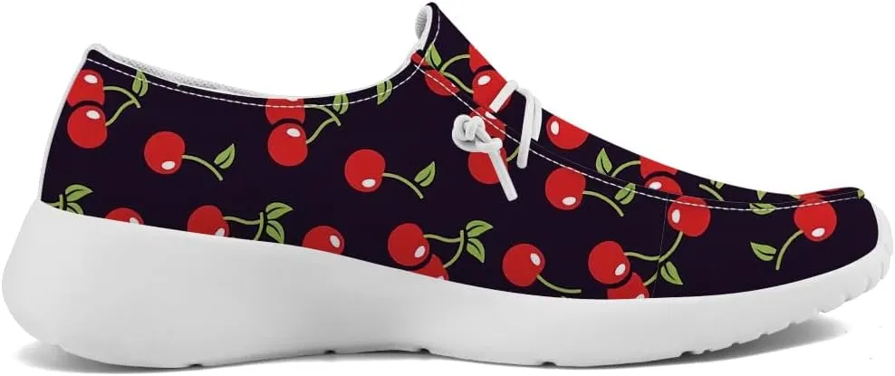 Cherries Shoes Women Loafers Casual Canvas Slip-on Shoes Gifts for Women Mom
