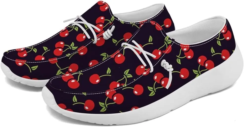 Cherries Shoes Women Loafers Casual Canvas Slip-on Shoes Gifts for Women Mom