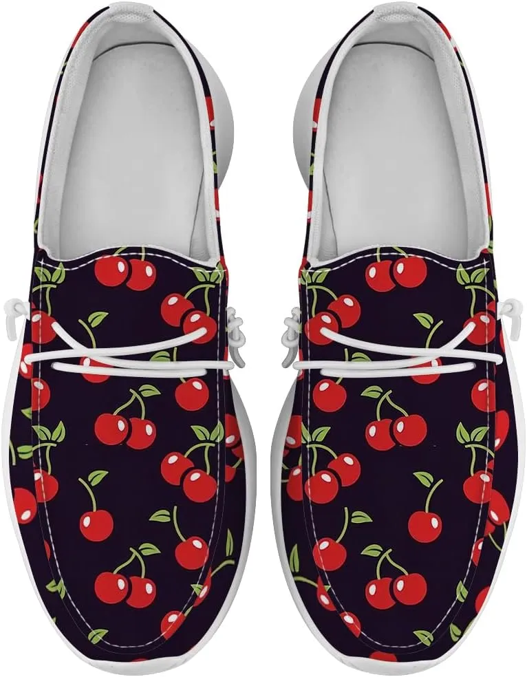 Cherries Shoes Women Loafers Casual Canvas Slip-on Shoes Gifts for Women Mom