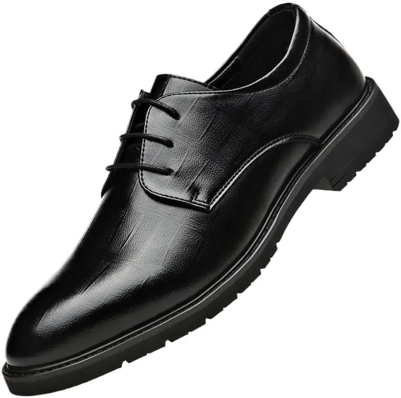 Classic Men's Leather Dress Shoes Casual Pointed Toe Formal Business Oxfords Shoes for Men