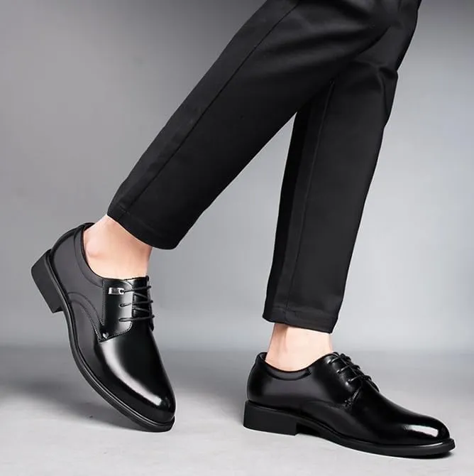 Classic Men's Leather Dress Shoes Mens Lace-up Business Formal Oxfords Shoes for Men
