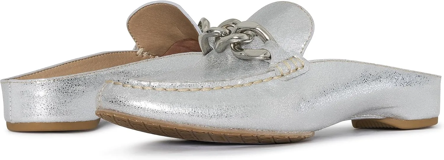 Donald Pliner Women's Bless Distressed Mules, Closed Toe Comfort Loafers, Slip On Mules for Women