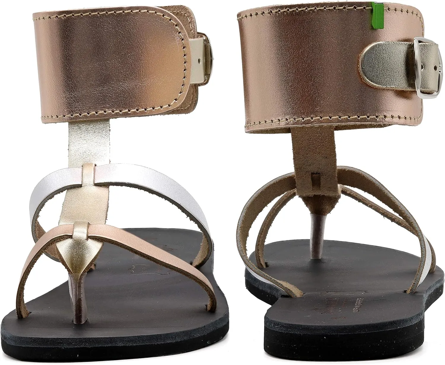 Emmanuela Ancient Greek Handmade Leather Flat Sandals, Quality Ankle Cuff Sandals with adjustable buckle, Ankle Strap Summer Shoes, Open Toe Strappy Sandals, Boho Chic Sandals
