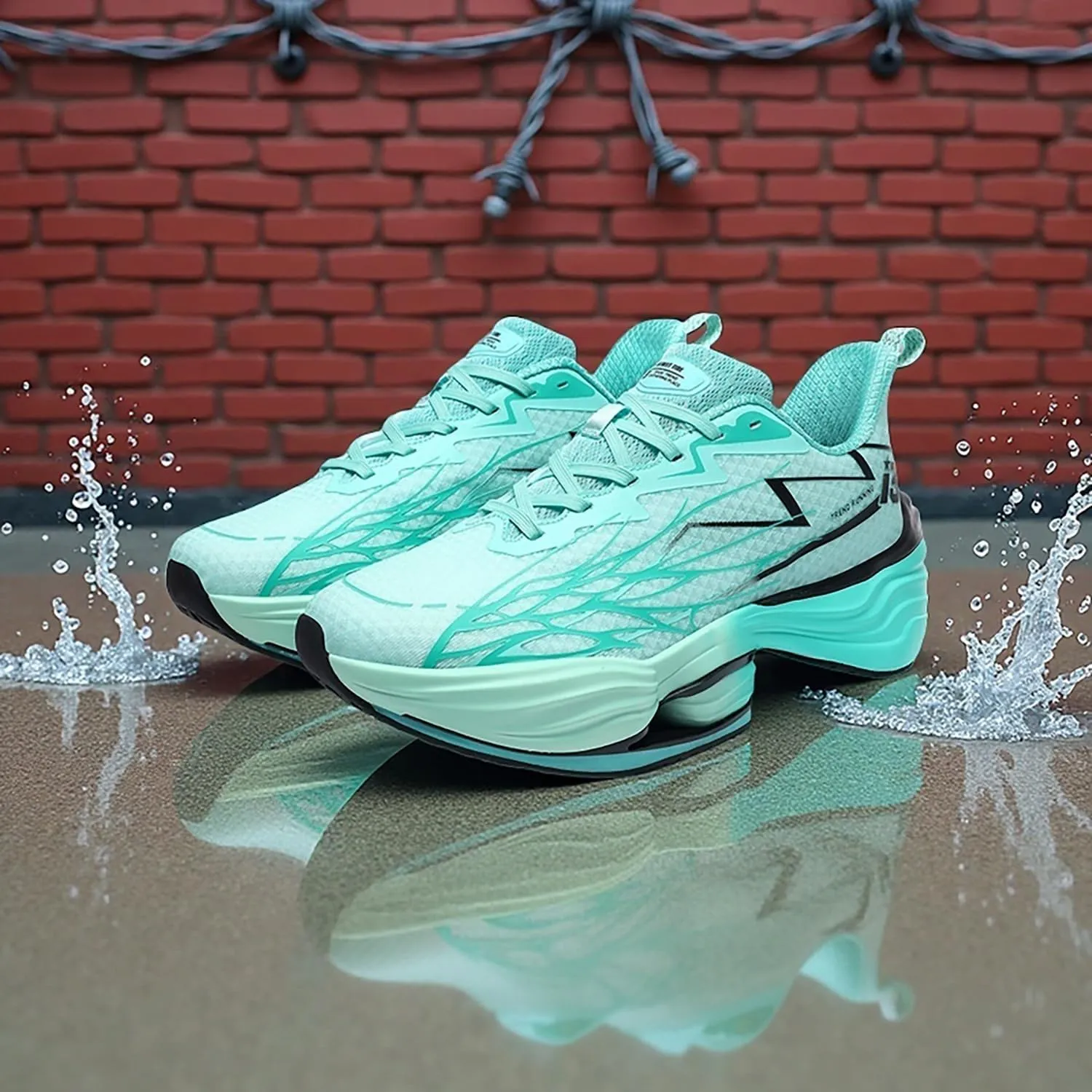 Fashion Breathable Women's Sports Road Running Shoes, Platforn Chunky Sneakers for Men Walking Footwear