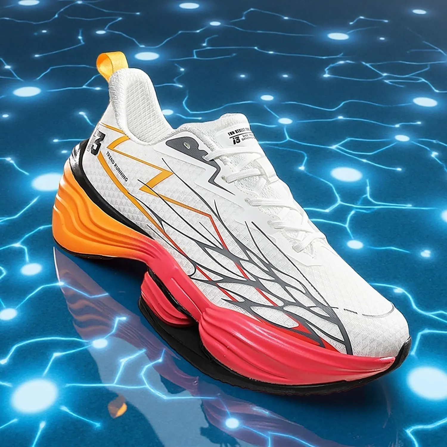 Fashion Breathable Women's Sports Road Running Shoes, Platforn Chunky Sneakers for Men Walking Footwear