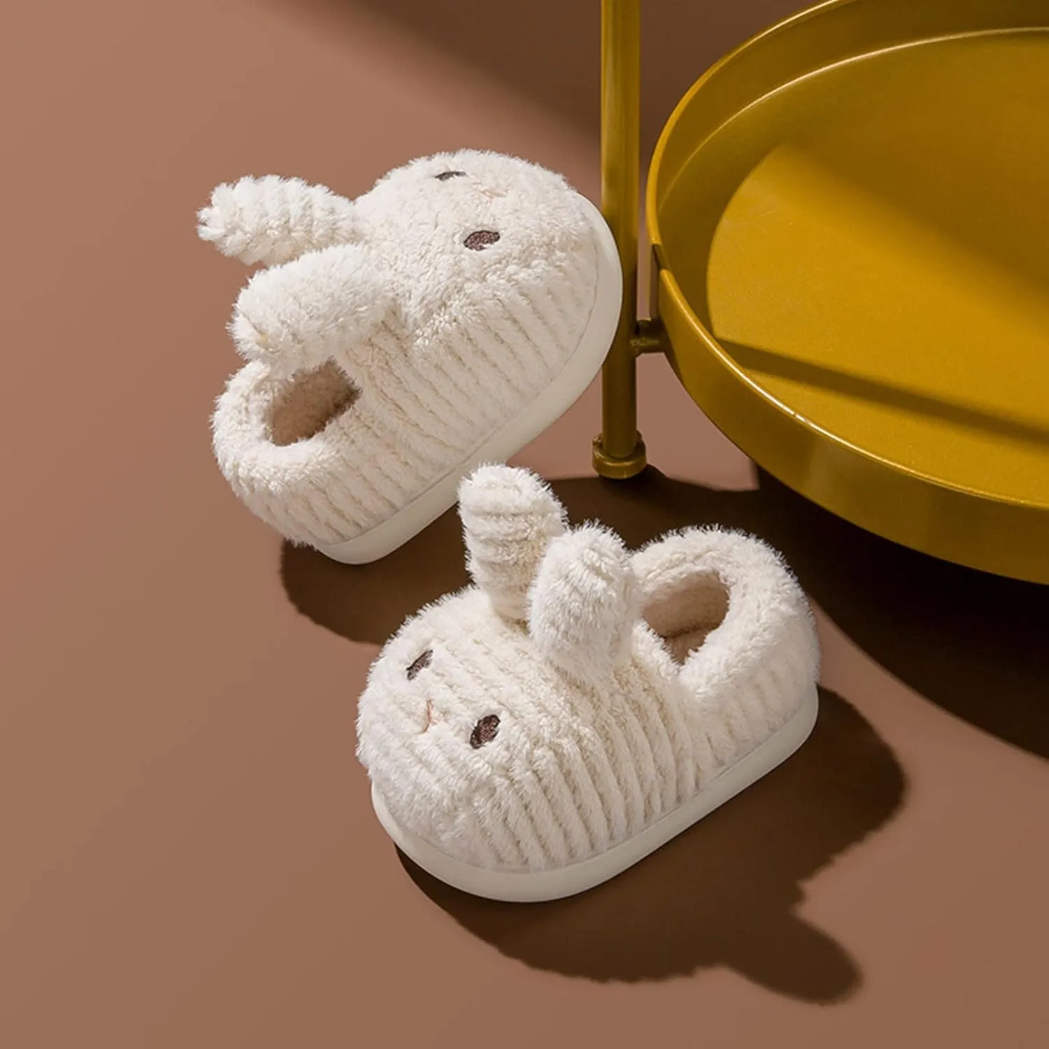 Fashion Cute Autumn and Winter Girls Boys Slippers Flat Soft Warm and Comfortable Solid Color Size 13 Girls Slippers