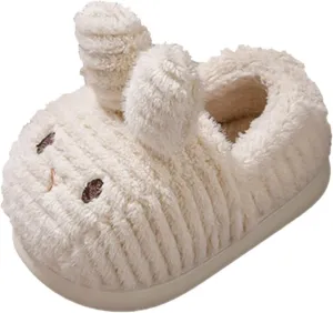 Fashion Cute Autumn and Winter Girls Boys Slippers Flat Soft Warm and Comfortable Solid Color Size 13 Girls Slippers
