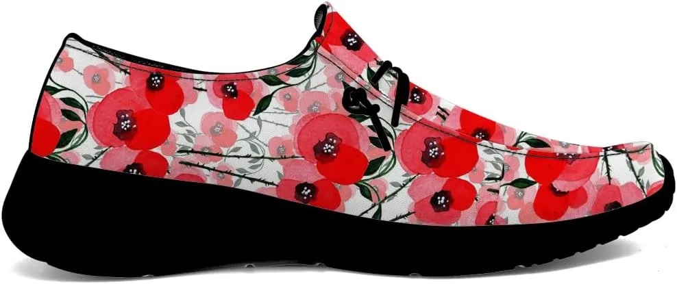 Floral Print Loafers Women Poppy Slip-on Shoes Walking Shoes Gifts for Women Men