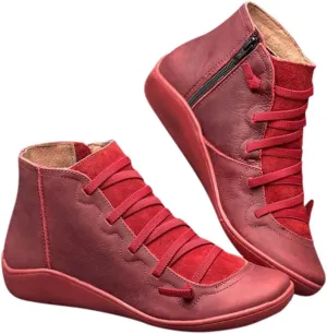 Gibobby Ankle Booties for Women Low Heel,Arch Support Boots Casual Flat Platform Short Ankle Boots Everyday Boots for Ladies