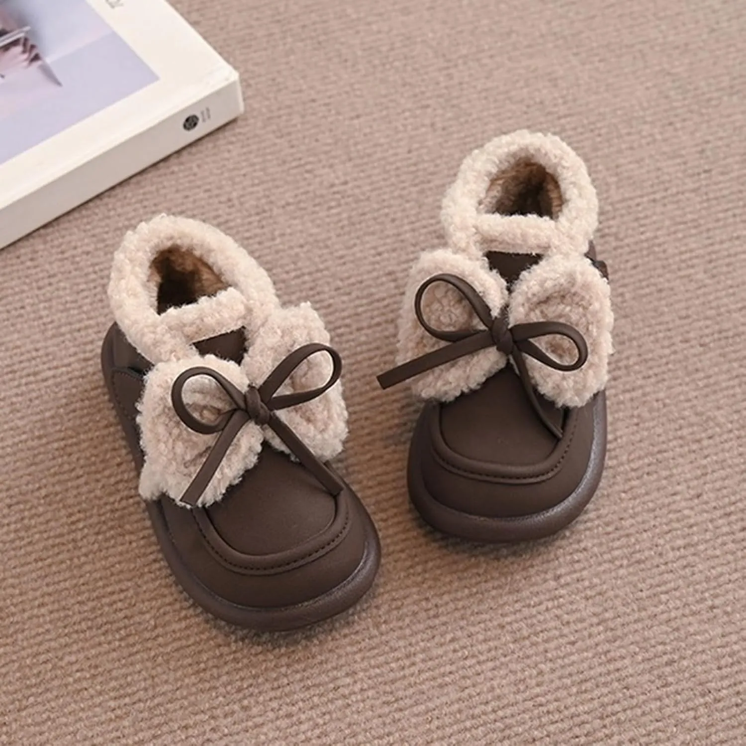 Girls Boots Ankle Boots Girls Spring Autumn Winter Cotton Shoes Plus Velvet Warm Versatile Short Boots Girls Round Toe