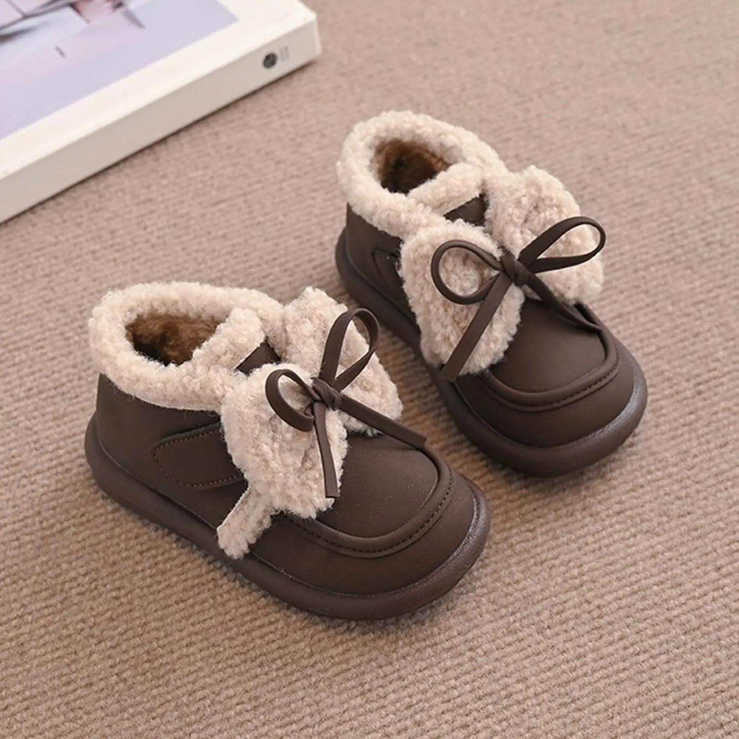 Girls Boots Ankle Boots Girls Spring Autumn Winter Cotton Shoes Plus Velvet Warm Versatile Short Boots Girls Round Toe