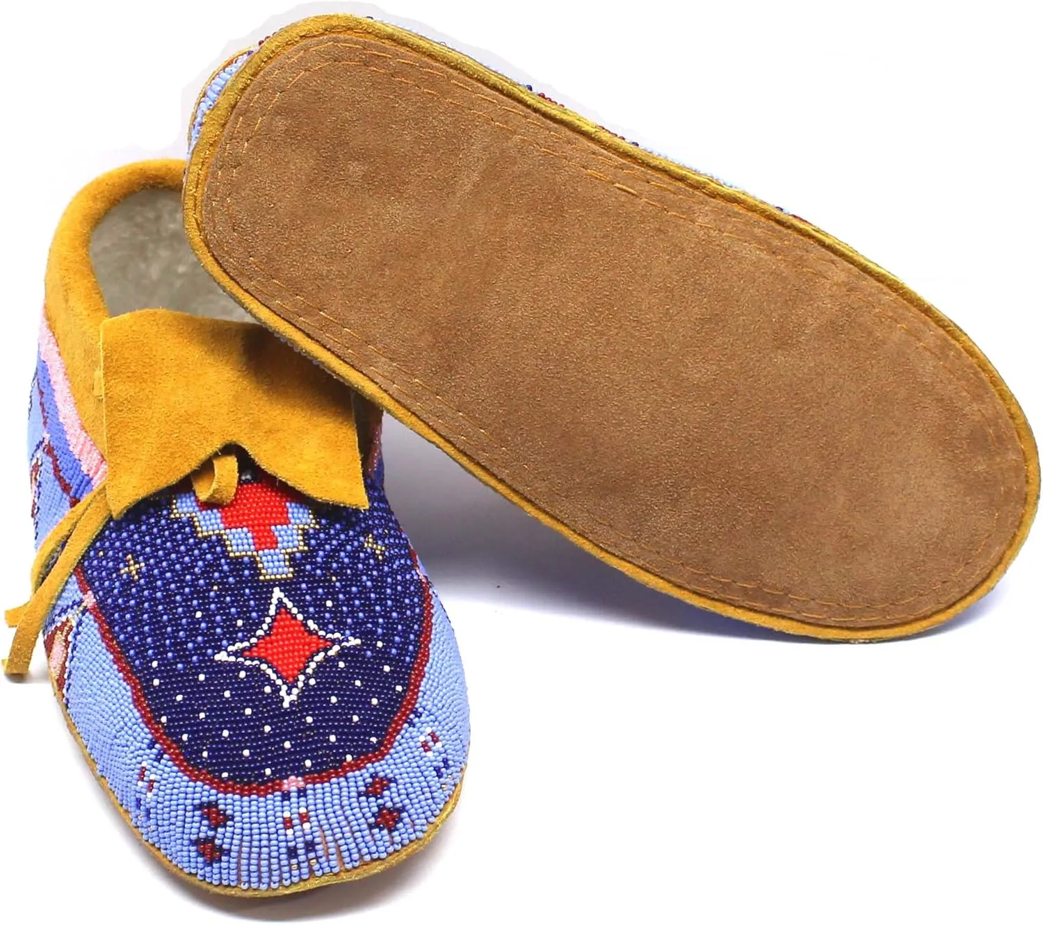 Handmade Beaded Moccasin, Inspired by Native American Style Handicraft Beaded Women Leather Moccasin, Driving Mocs - Comfortable and Stylish Shoes.