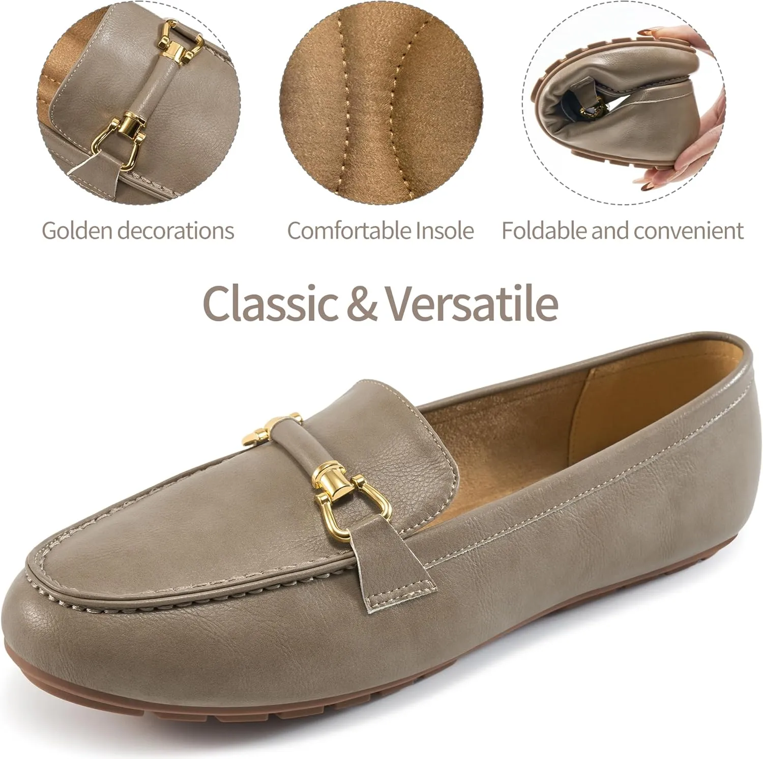 HARENCE Womens Loafers Casual Shoes: Comfortable Moccasins Business Dressy Flats Lightweight Slip On Work Shoes