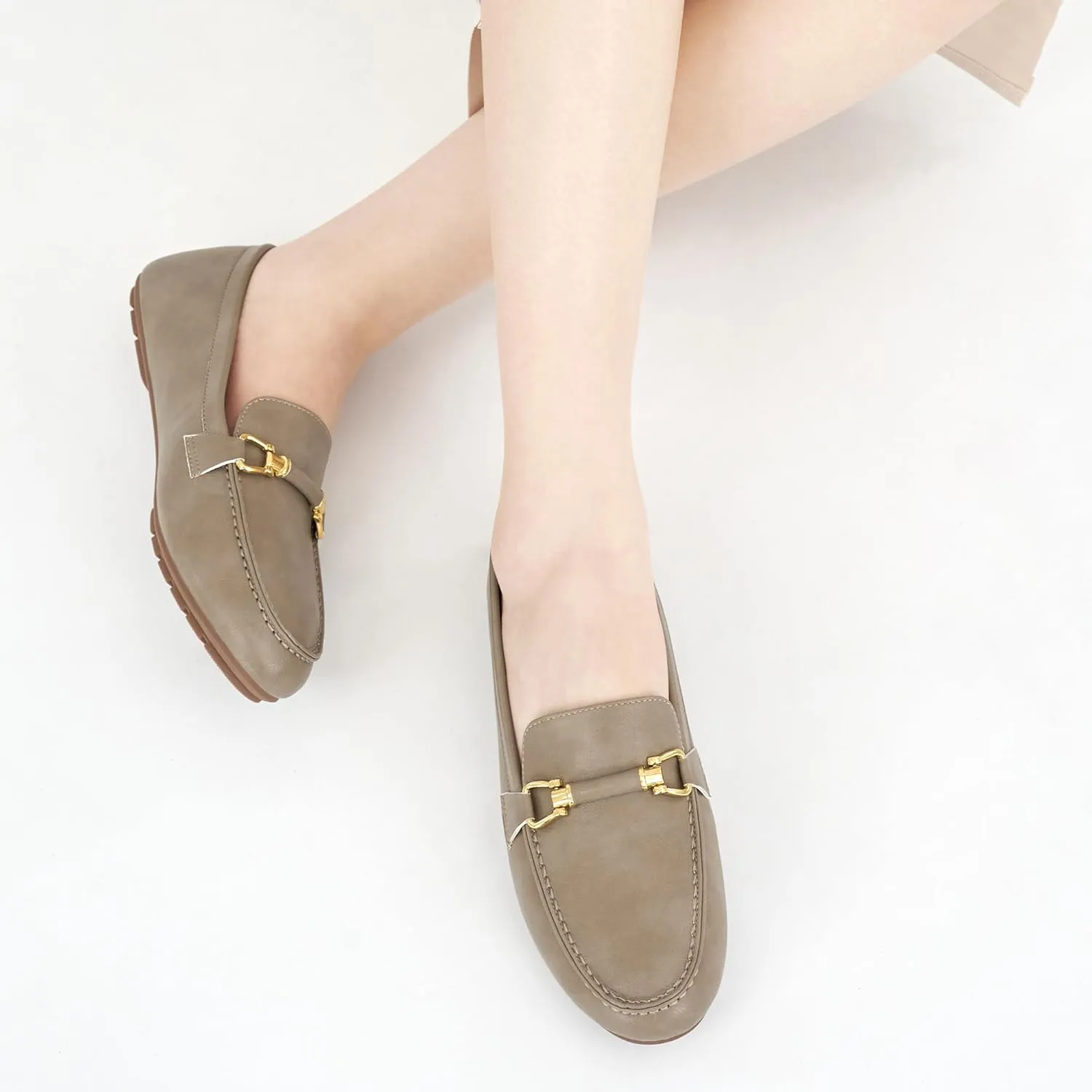 HARENCE Womens Loafers Casual Shoes: Comfortable Moccasins Business Dressy Flats Lightweight Slip On Work Shoes