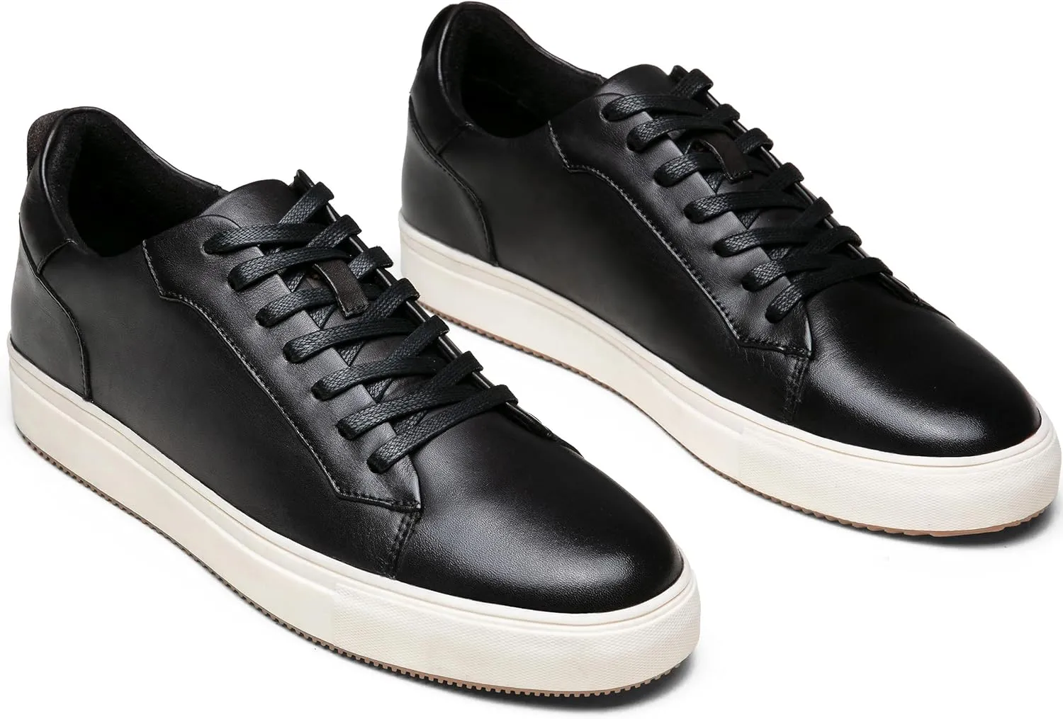 Jousen Mens Fashion Sneakers Polished Leather Mens Dress Sneakers Stylish Retro Mens Business Casual Shoes