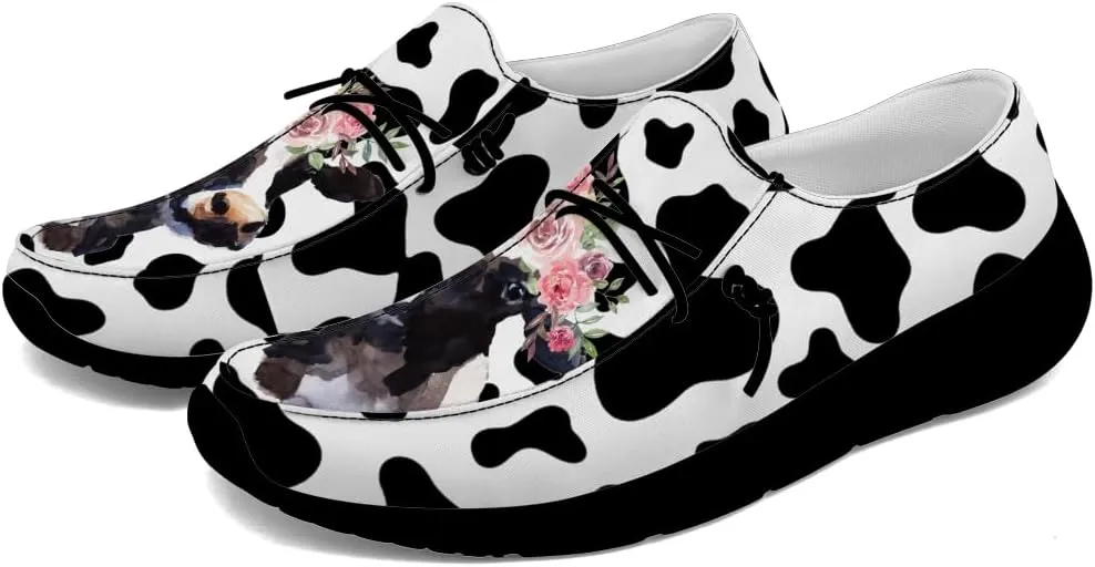 Loafers for Women Men Cow Slip-on Shoes Casual Walking Shoes Gifts for Men Women