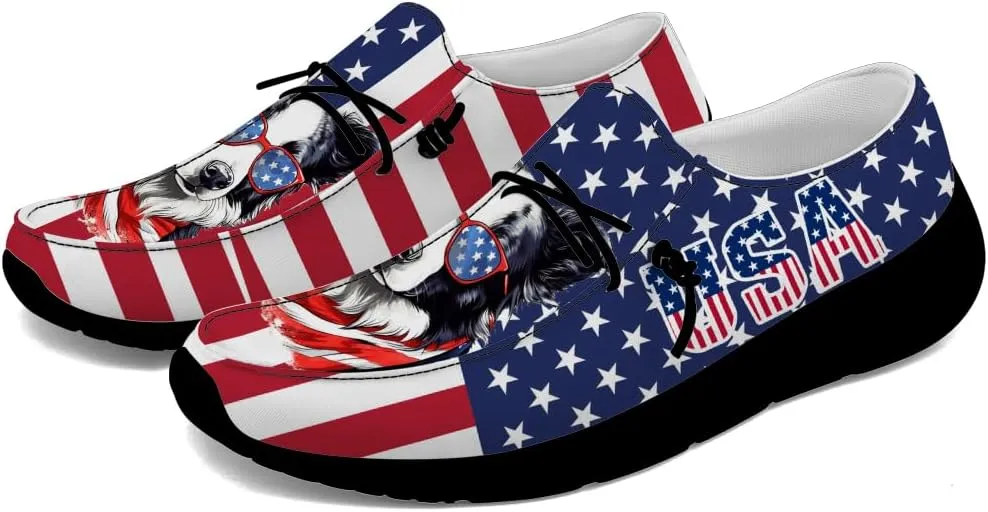 Loafers for Women Men Flag Shoes Fourth of July Slip-on Shoes Funny Gifts for Men Women
