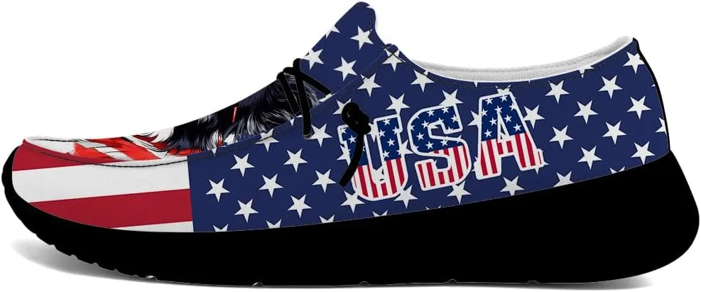 Loafers for Women Men Flag Shoes Fourth of July Slip-on Shoes Funny Gifts for Men Women