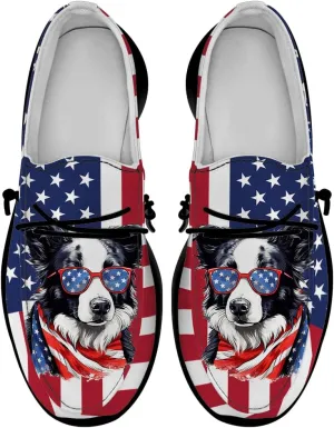 Loafers for Women Men Flag Shoes Fourth of July Slip-on Shoes Funny Gifts for Men Women