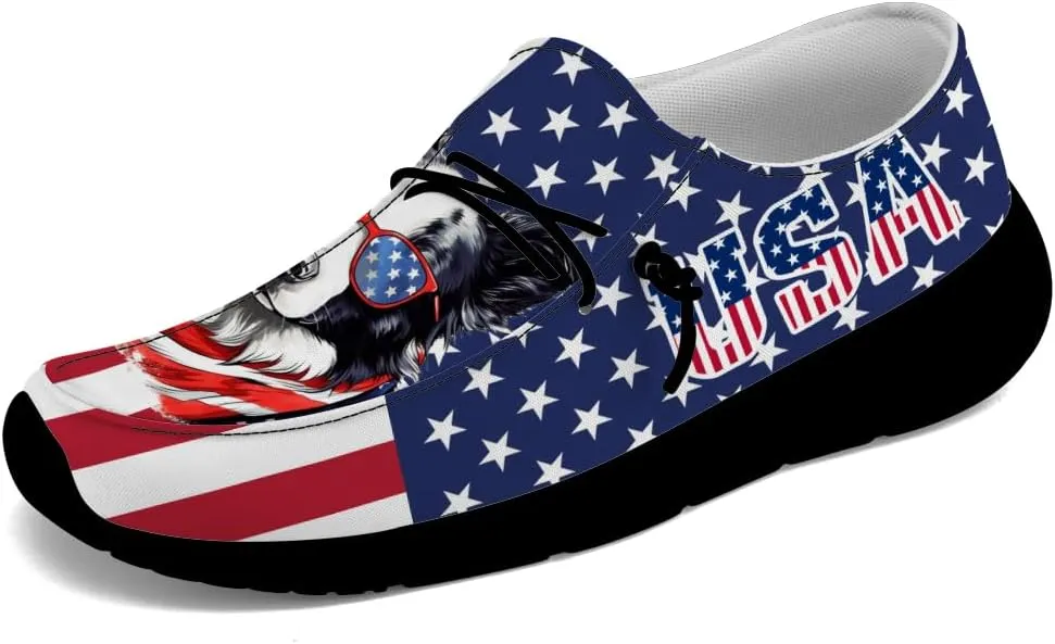 Loafers for Women Men Flag Shoes Fourth of July Slip-on Shoes Funny Gifts for Men Women