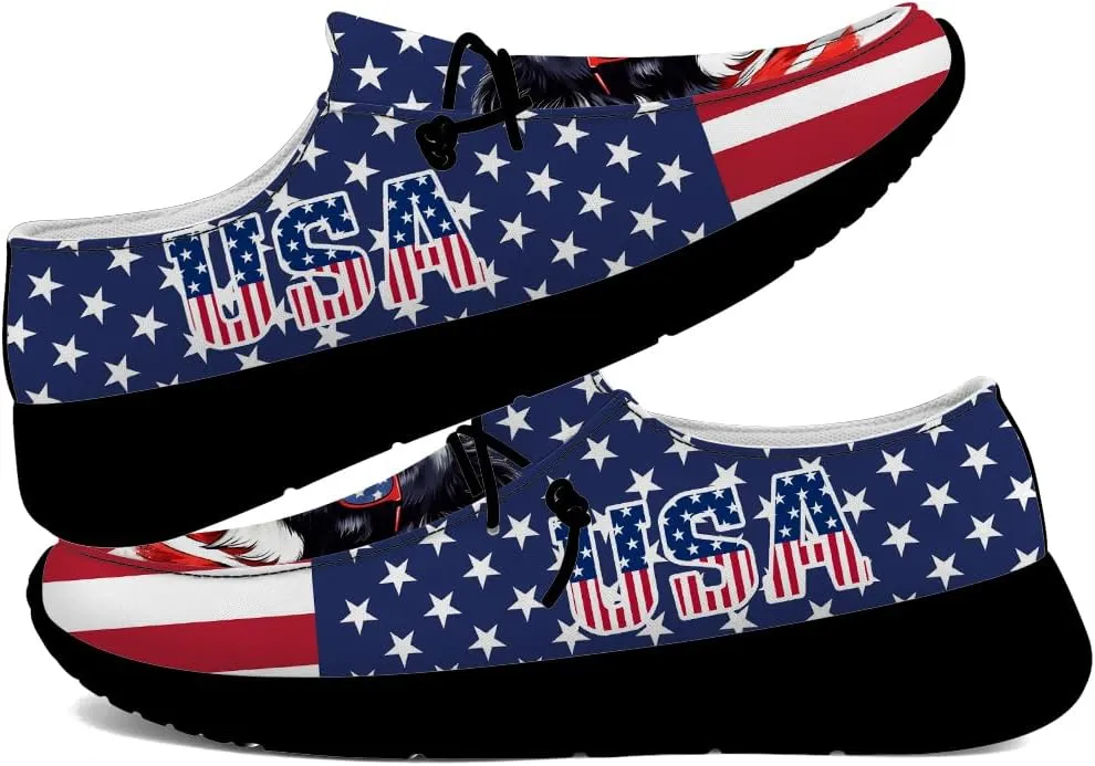 Loafers for Women Men Flag Shoes Fourth of July Slip-on Shoes Funny Gifts for Men Women