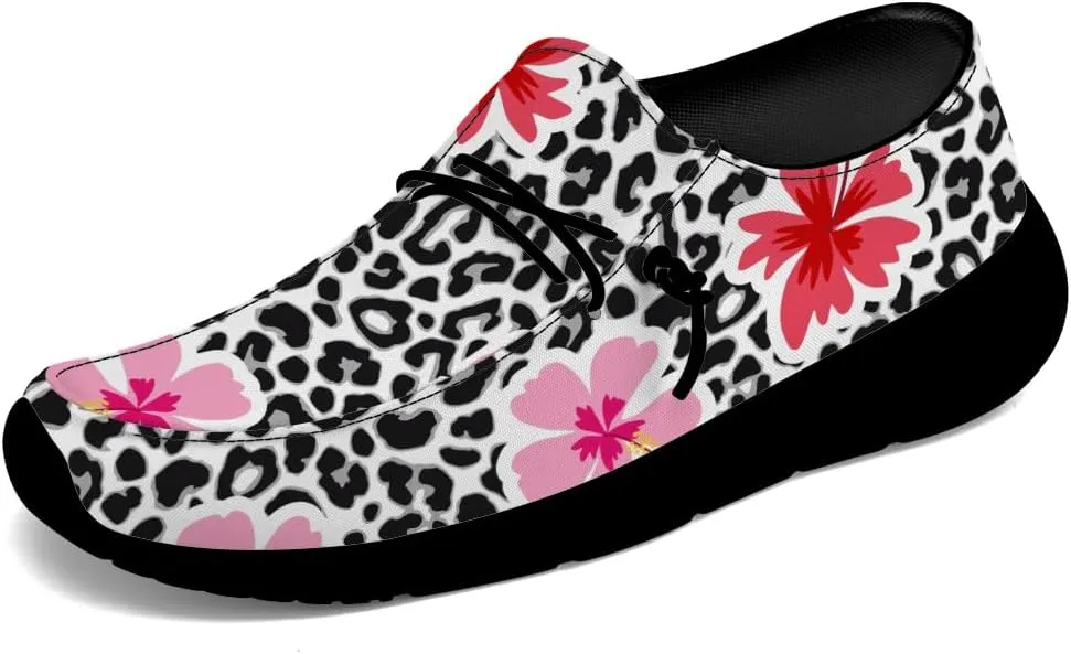 Loafers for Women Men Leopard Print Slip-on Shoes Floral Walking Shoes Gifts for Men Women