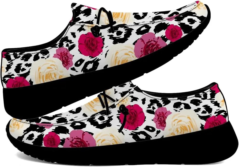 Loafers for Women Men Leopard Print Slip-on Shoes Floral Walking Shoes Gifts for Men Women