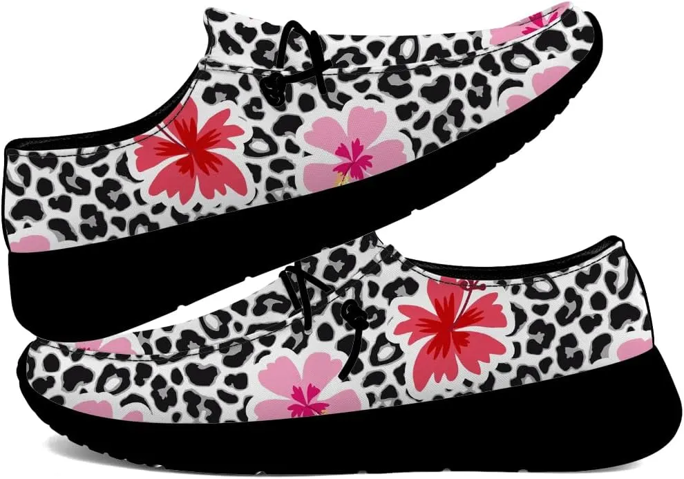 Loafers for Women Men Leopard Print Slip-on Shoes Floral Walking Shoes Gifts for Men Women