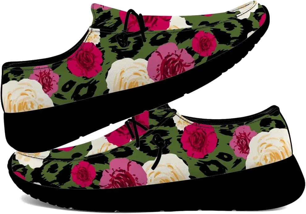 Loafers for Women Men Leopard Print Slip-on Shoes Floral Walking Shoes Gifts for Men Women