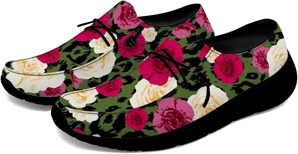 Loafers for Women Men Leopard Print Slip-on Shoes Floral Walking Shoes Gifts for Men Women