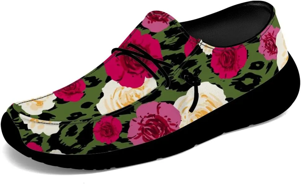 Loafers for Women Men Leopard Print Slip-on Shoes Floral Walking Shoes Gifts for Men Women