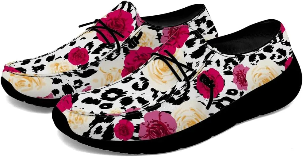 Loafers for Women Men Leopard Print Slip-on Shoes Floral Walking Shoes Gifts for Men Women
